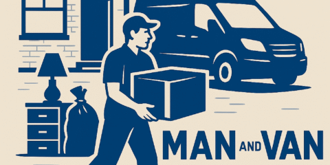Man and Van Newbury completing a house clearance with professional removals van, furniture disposal, rubbish clearance and moving services in West Berkshire.