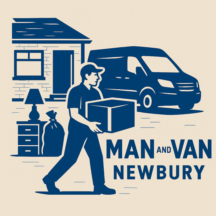 Man and Van Newbury completing a house clearance with professional removals van, furniture disposal, rubbish clearance and moving services in West Berkshire.