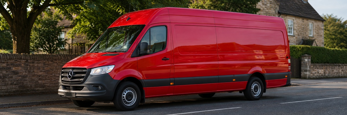 Man and Van Newbury red removals van for local house moves and furniture transport